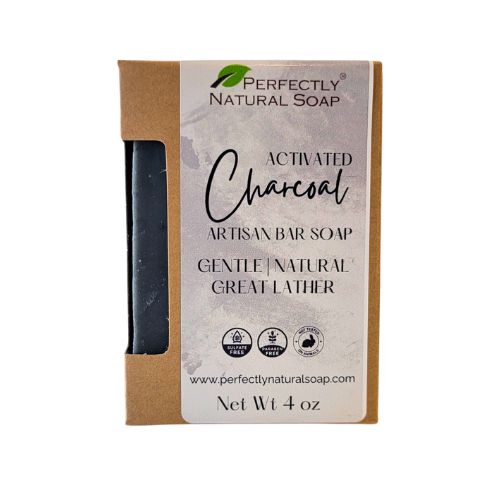 Activated Charcoal Handmade Natural Soap Bar, 4 oz-Bar Soap-Perfectly Natural Soap