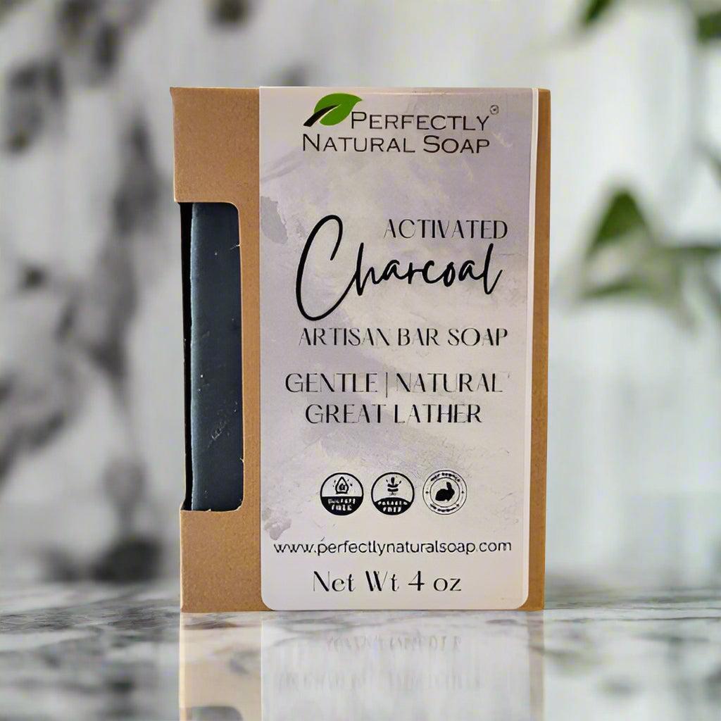 Activated Charcoal Handmade Natural Soap Bar, 4 oz-Bar Soap-Perfectly Natural Soap