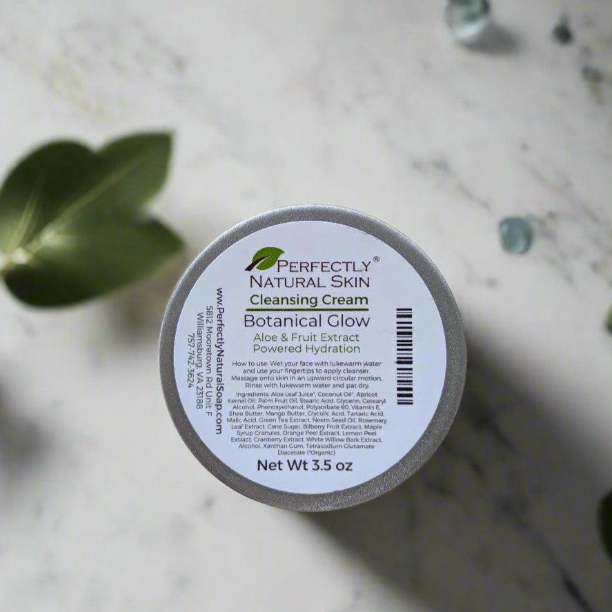 Botanical Glow Cleansing Cream, 3.5 oz-Facial Care-Perfectly Natural Soap