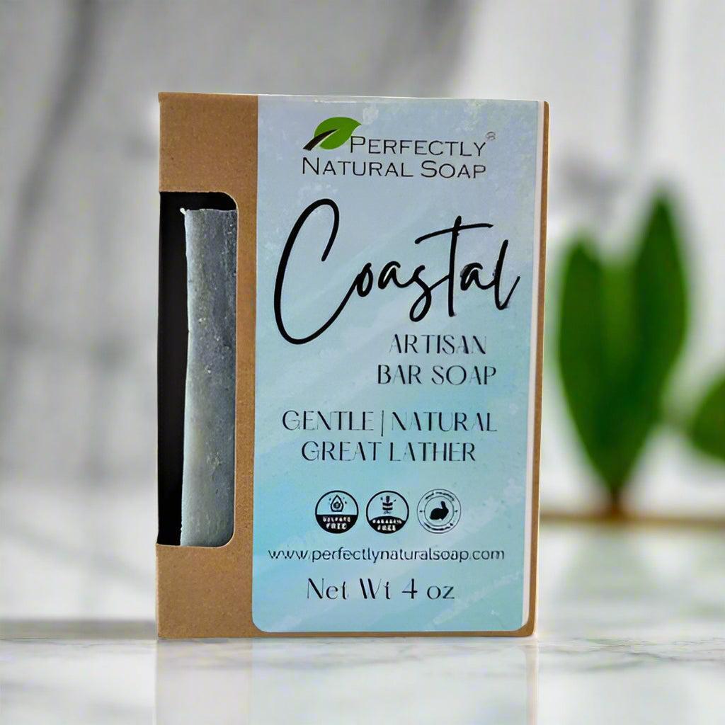 Coastal Handmade Natural Soap Bar, 4 oz-Bar Soap-Perfectly Natural Soap