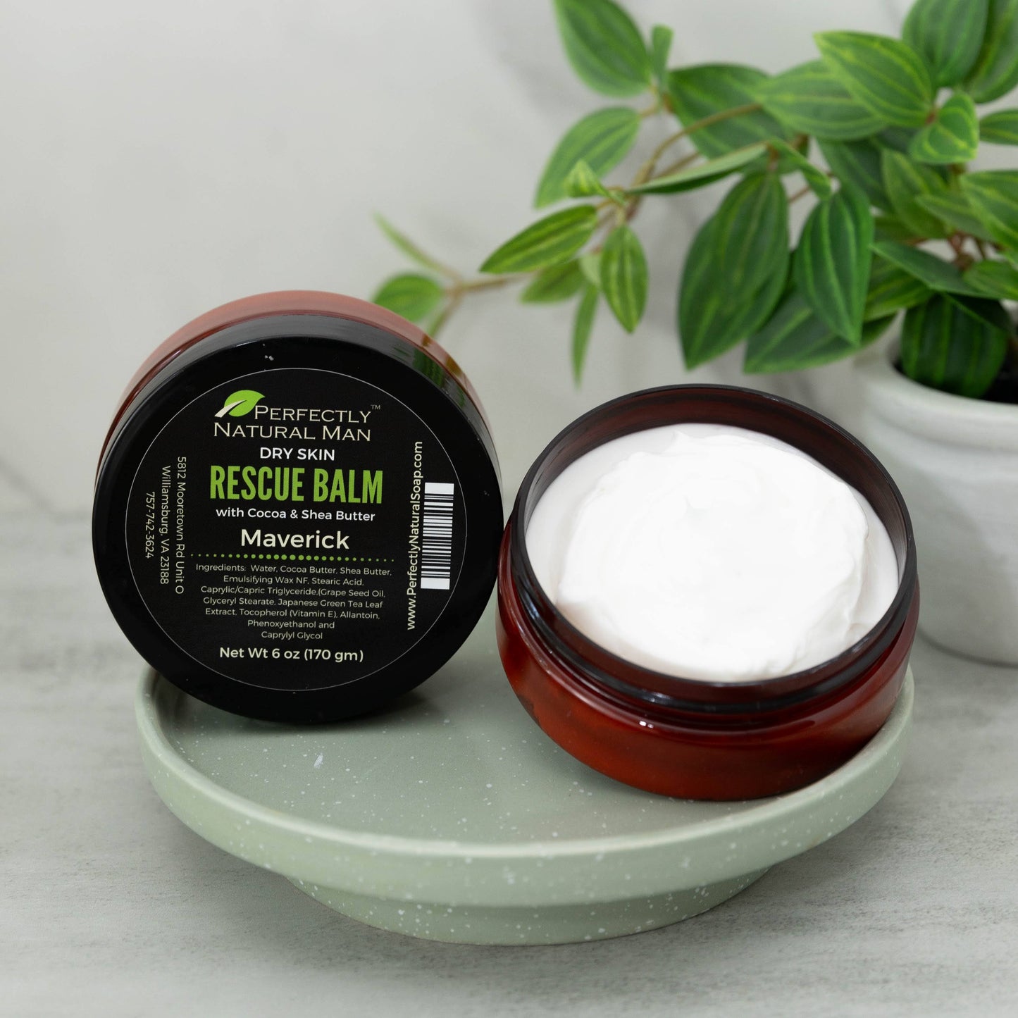 Dry Skin Rescue Balm with Cocoa & Shea Butters- 6 oz (Choice Of Scent)-Body Butter-Perfectly Natural Soap