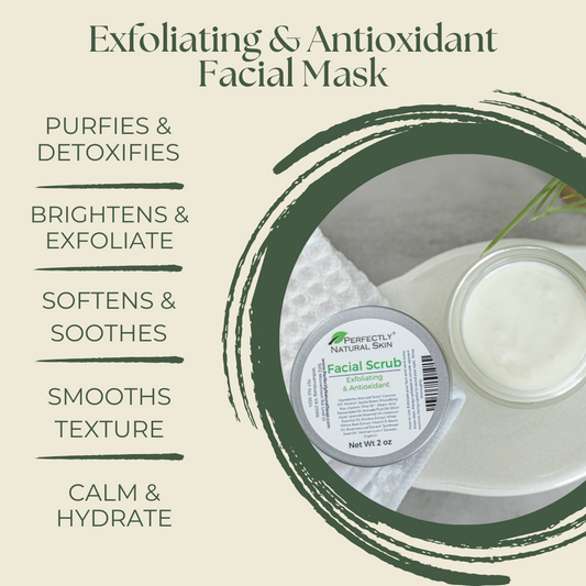 Exfoliating & Antioxidant Natural Facial Scrub, 2 oz (NEW FORMULA)-Facial Care-Perfectly Natural Soap