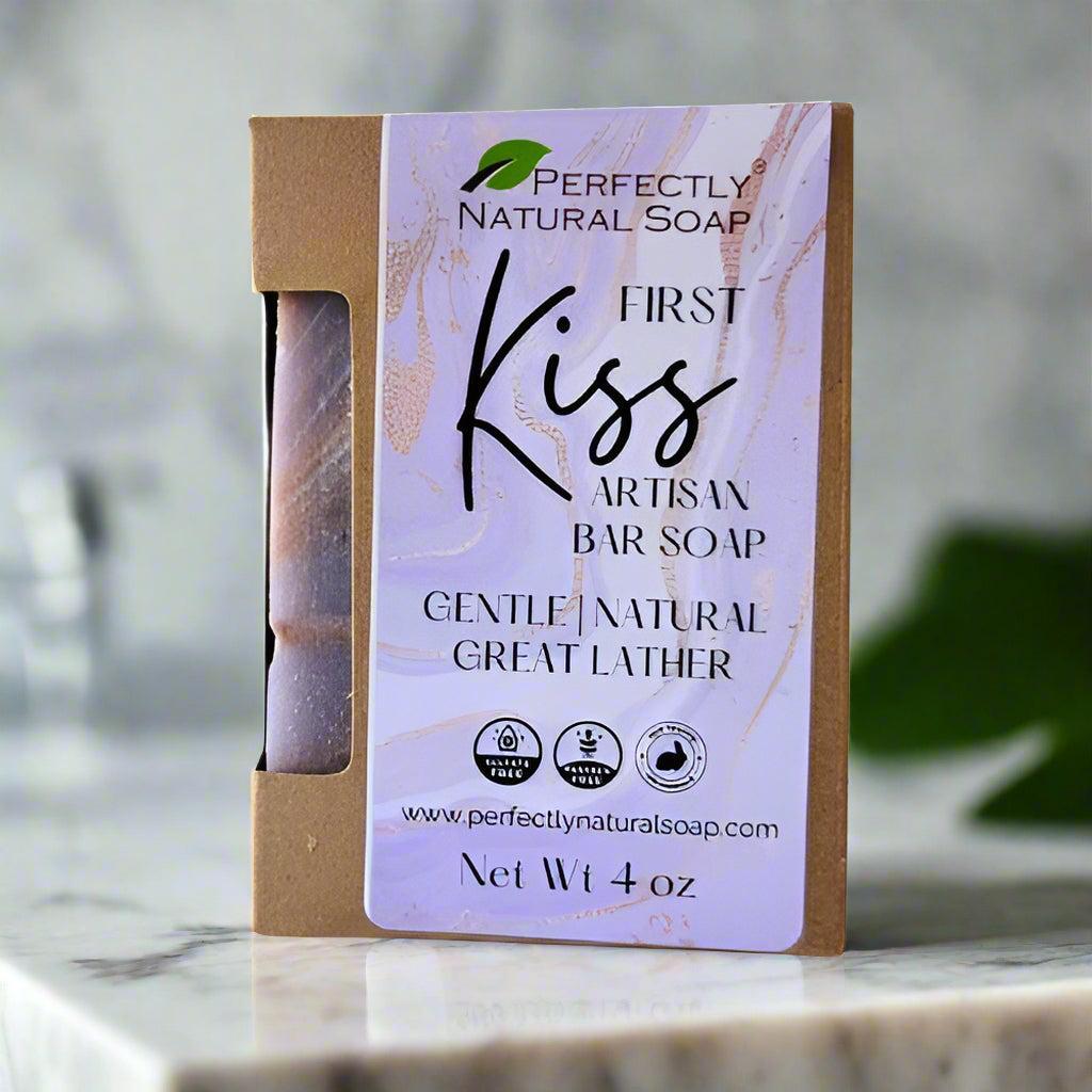 First Kiss Handmade Natural Soap Bar, 4 oz-Bar Soap-Perfectly Natural Soap