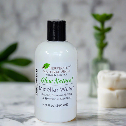 Glow Natural Micellar Water Make-Up Remover / No Rinse Cleanser 8oz-Facial Care-Perfectly Natural Soap