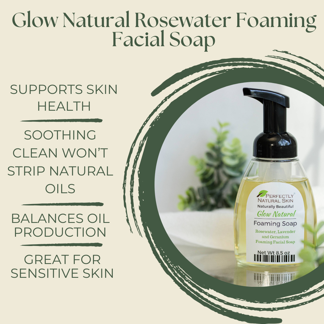 Glow Natural Rosewater Foaming Facial Soap-Facial Care-Perfectly Natural Soap