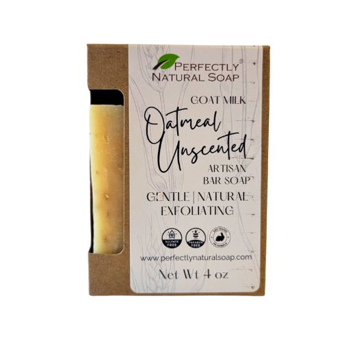 Goat Milk Oatmeal Unscented Handmade Natural Soap Bar, 4 oz-Bar Soap-Perfectly Natural Soap