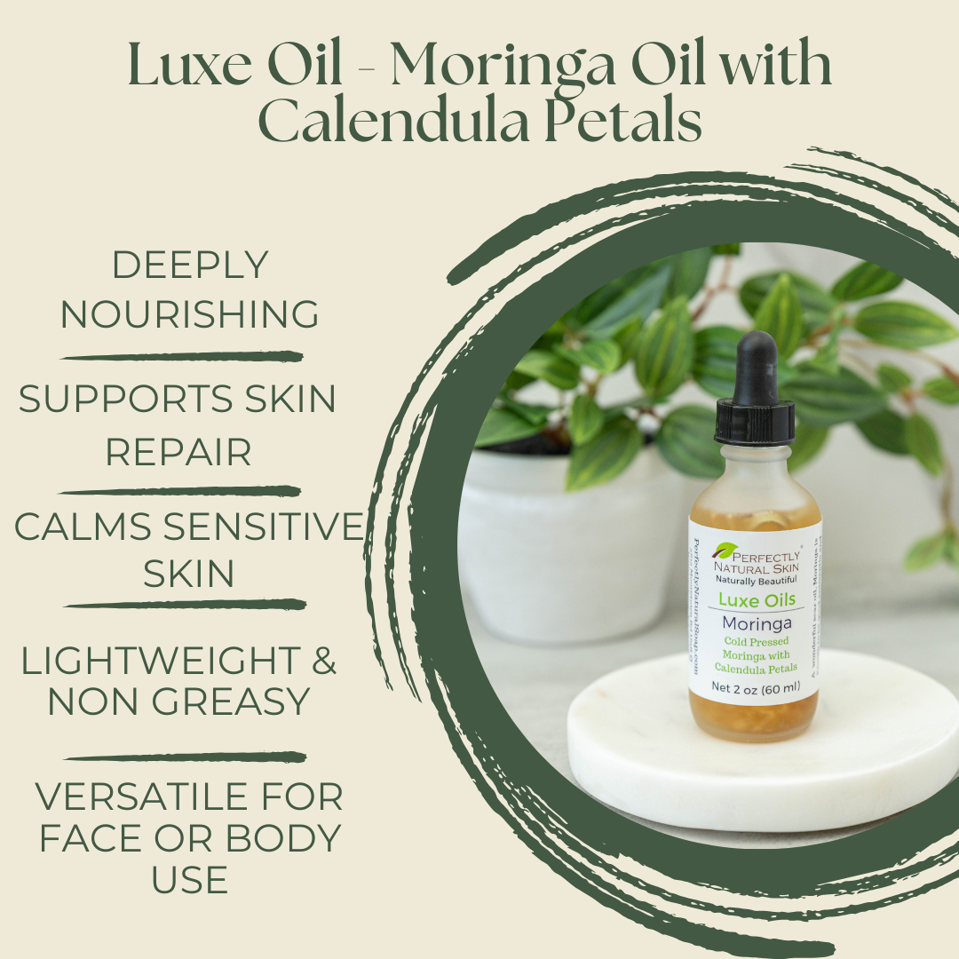 Luxe Oil - Moringa Oil with Calendula Petals- 2 oz-Facial Care-Perfectly Natural Soap