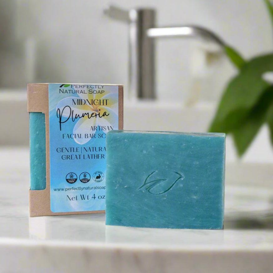 Midnight Plumeria Handmade Natural Soap Bar, 4 oz - Sale-Bar Soap-Perfectly Natural Soap