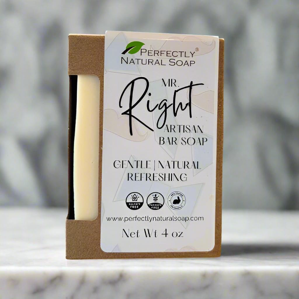 Mr Right Handmade Natural Soap Bar, 4 oz-Bar Soap-Perfectly Natural Soap