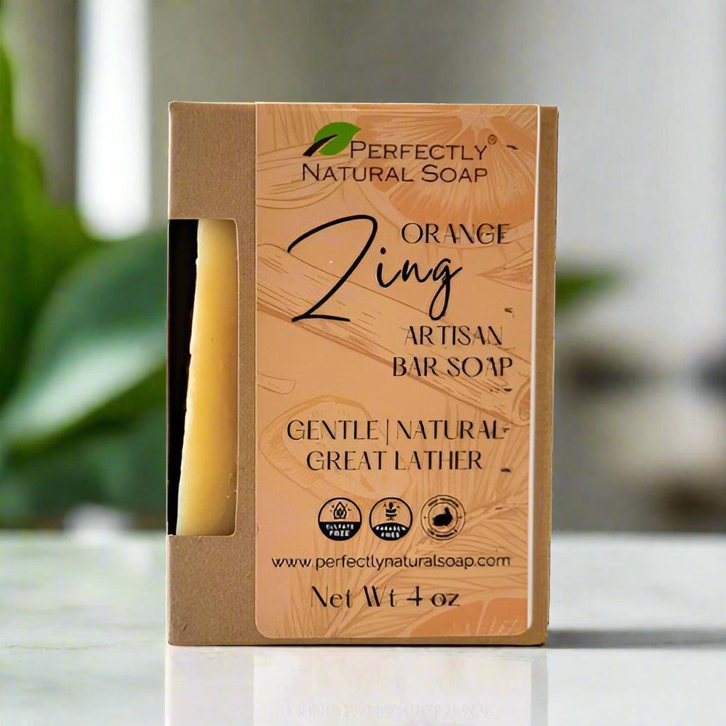Orange Zing Handmade Natural Soap Bar, 4 oz-Bar Soap-Perfectly Natural Soap
