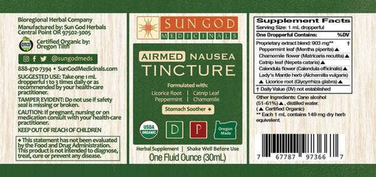Organic Airmed Nausea Tincture 1oz|Sale