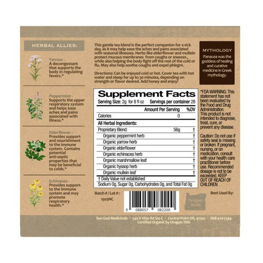 Organic Panacea Cold and Flu Tea 2oz|Sale
