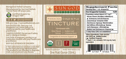Organic Panacea Cold and Flu Tincture 1oz-Apothecary-Perfectly Natural Soap