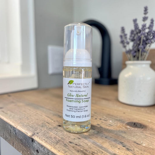 Perfectly Natural Soap Glow Natural Rosewater Foaming Facial Cleanser