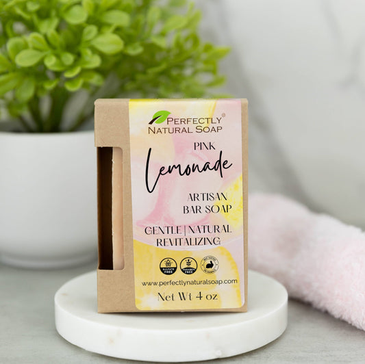 Pink Lemonade Handmade Natural Soap Bar, 4 oz - Seasonal-Bar Soap-Perfectly Natural Soap
