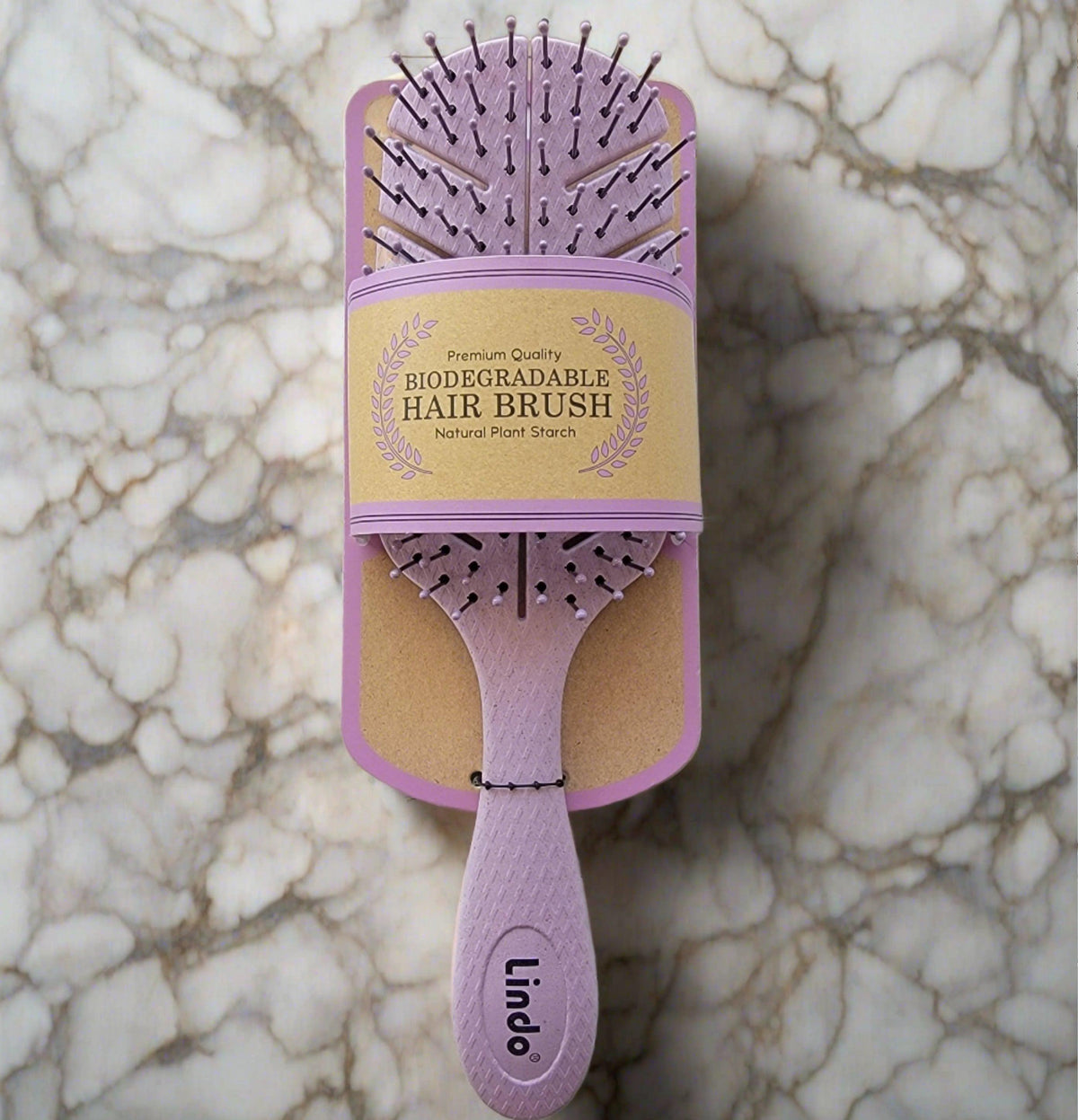 Eco plant fiber detangling hair brush in lavender limited edition, sustainable natural hair brush
