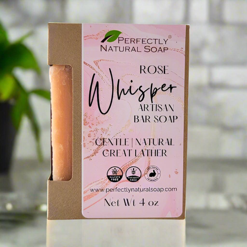 Rose Whisper Handmade Natural Soap Bar, 4 oz-Bar Soap-Perfectly Natural Soap