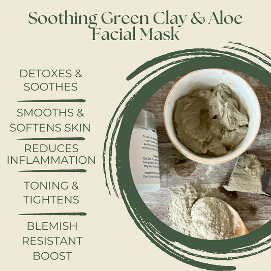 Soothing Green Clay & Aloe Facial Mask-Facial Care-Perfectly Natural Soap