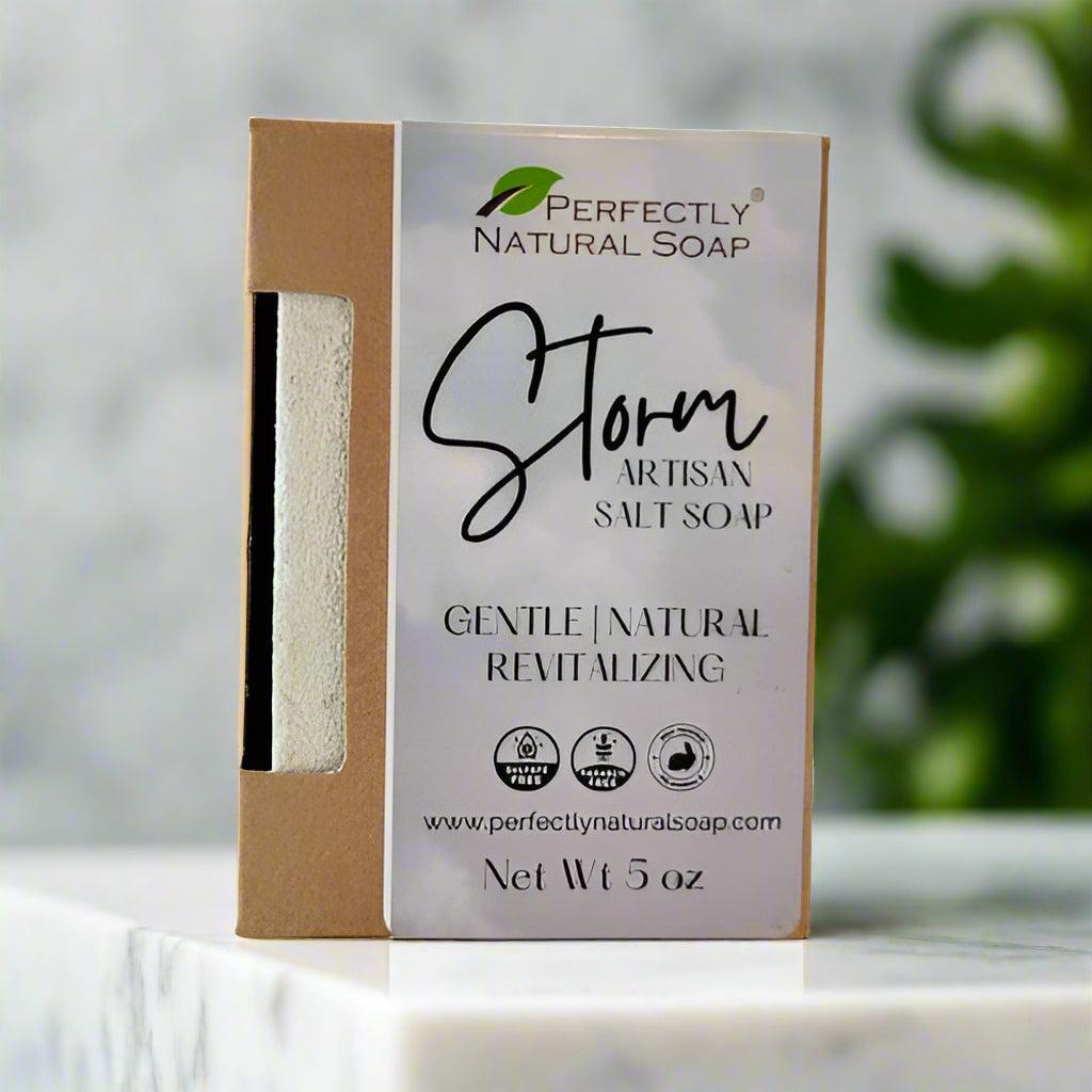 Storm Handmade Natural Salt Soap Bar, 5 oz-Bar Soap-Perfectly Natural Soap
