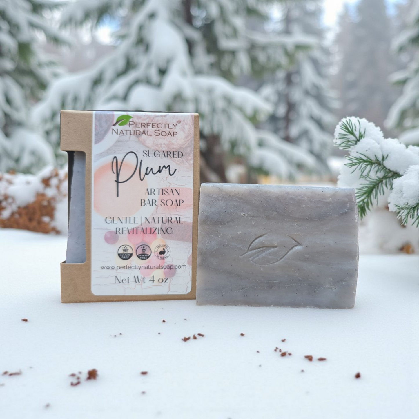 Sugared Plum Natural Handmade Bar Soap, 4 oz - Seasonal-Bar Soap-Perfectly Natural Soap