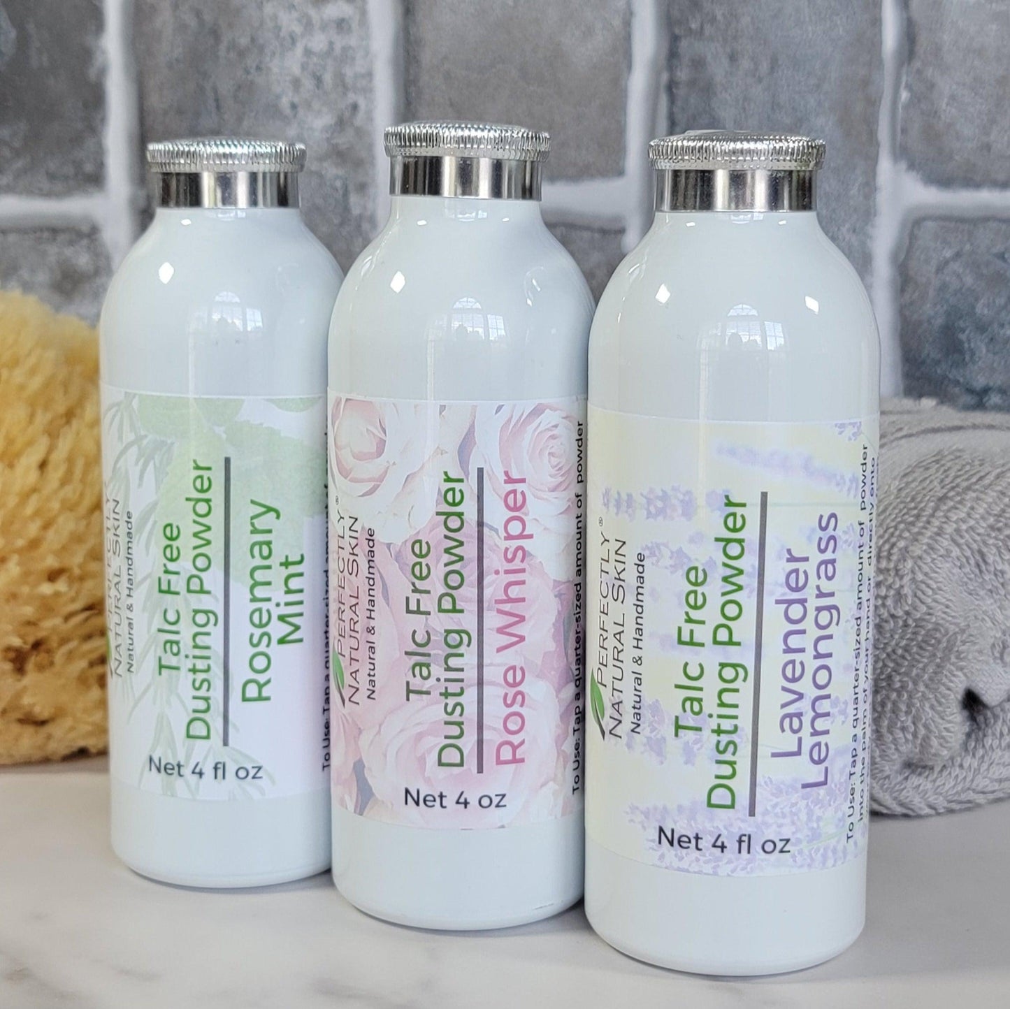 Talc Free Dusting Powder - Choice of Scent, 4oz-Body Powder & Spray-Perfectly Natural Soap