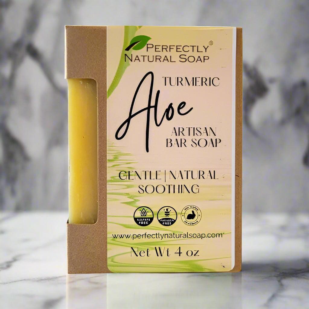 Turmeric Aloe Handmade Natural Soap Bar, 4 oz-Bar Soap-Perfectly Natural Soap
