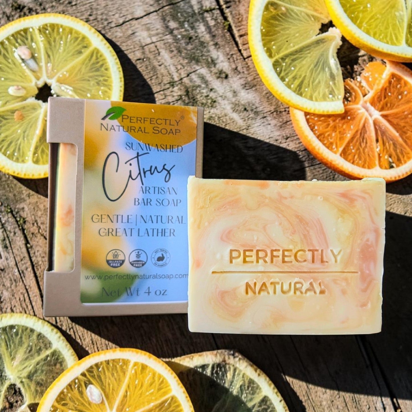 Sunwashed Citrus Natural Soap Bar 4oz | Clean Citrus-Inspired Scent|Bar Soap