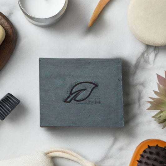 Activated Charcoal Handmade Natural Soap Bar, 4 oz, scented with lavender and tea tree