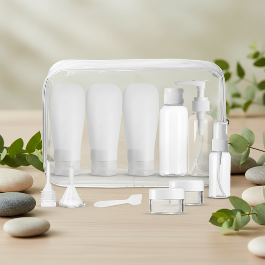 11-Piece Travel Bottle Set-Bath Accessories-Perfectly Natural Soap