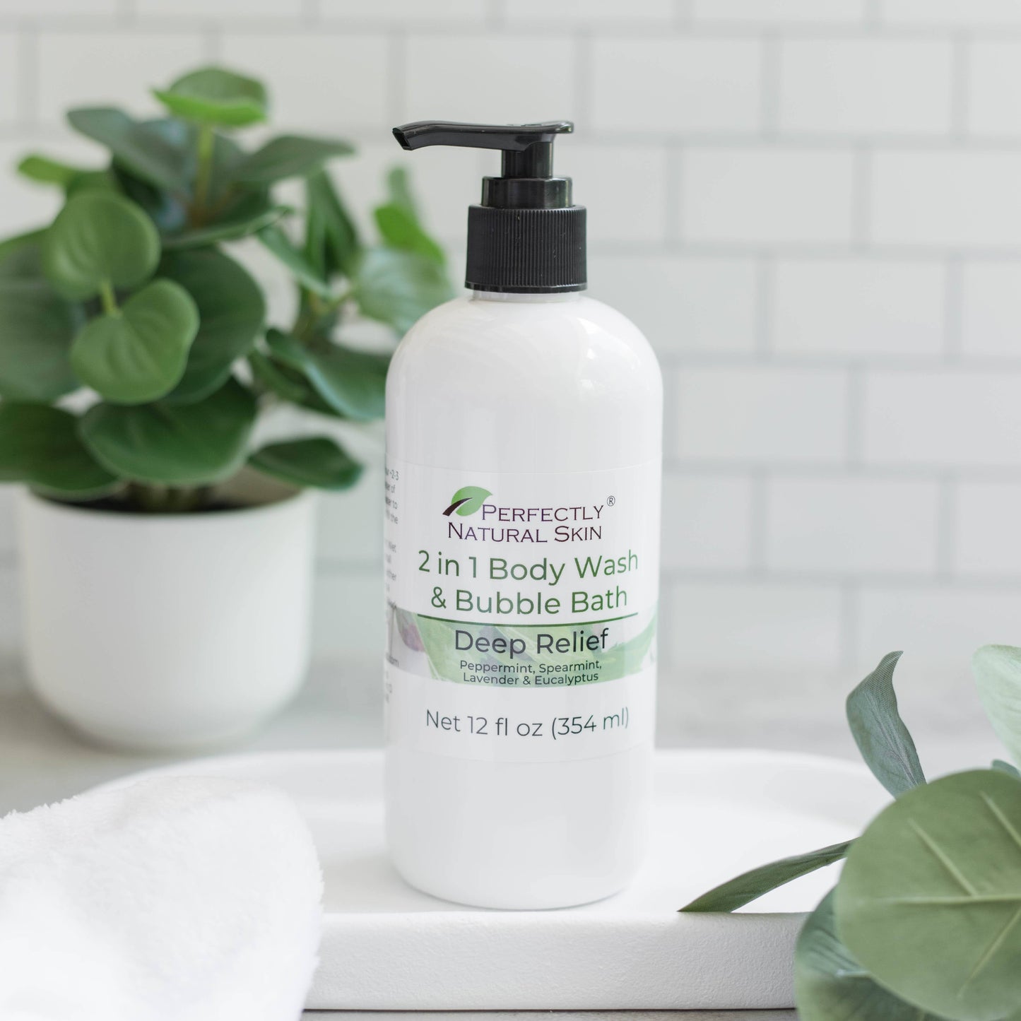 2 in 1 Body Wash & Bubble Bath - Choice of Scent, 12 oz-Shower Gel Soap-Perfectly Natural Soap