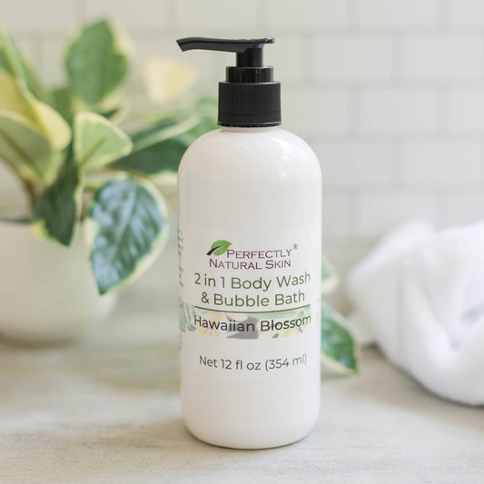 2 in 1 Body Wash & Bubble Bath - Choice of Scent, 12 oz-Shower Gel Soap-Perfectly Natural Soap