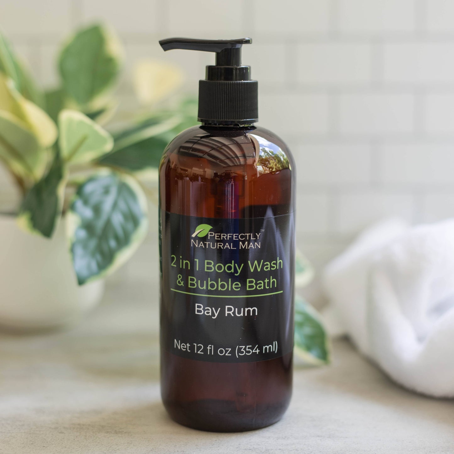 2 in 1 Men's Collection Body Wash & Bubble Bath - Choice of Scent, 12 oz-Shower Gel Soap-Perfectly Natural Soap