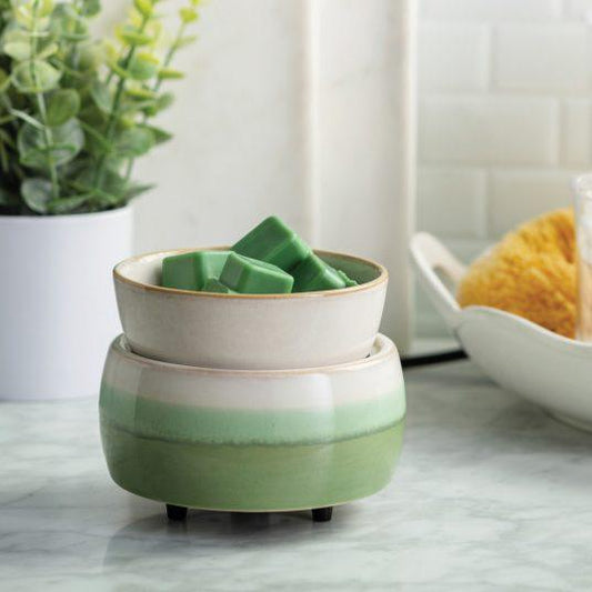2-in-1 wax tart and candle warmer in matcha green style