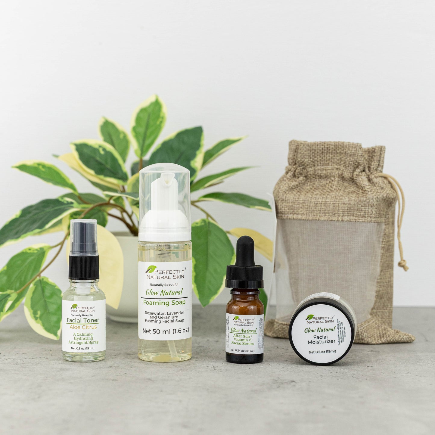 Bright Start Mini Facial Set – Glow Cleanser, Citrus Toner & Vitamin C Serum Skincare Kit