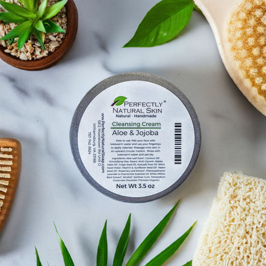 Aloe & Jojoba Cleansing Cream, 3.5 oz-Facial Care-Perfectly Natural Soap