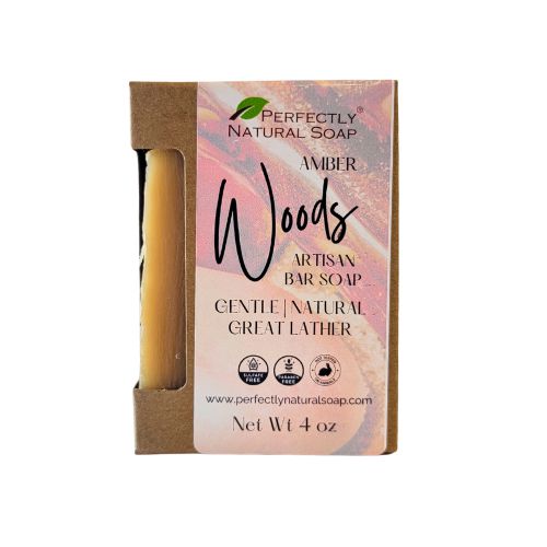 Amber Woods Handmade Natural Soap Bar, 4 oz-Bar Soap-Perfectly Natural Soap