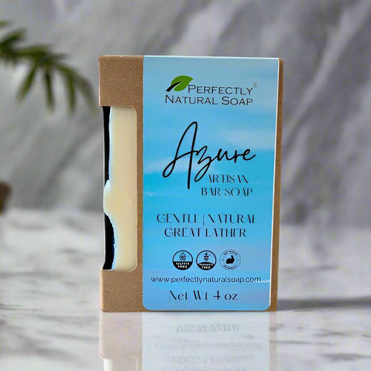 Azure Natural Handmade Natural Soap Bar, 4 oz-Bar Soap-Perfectly Natural Soap