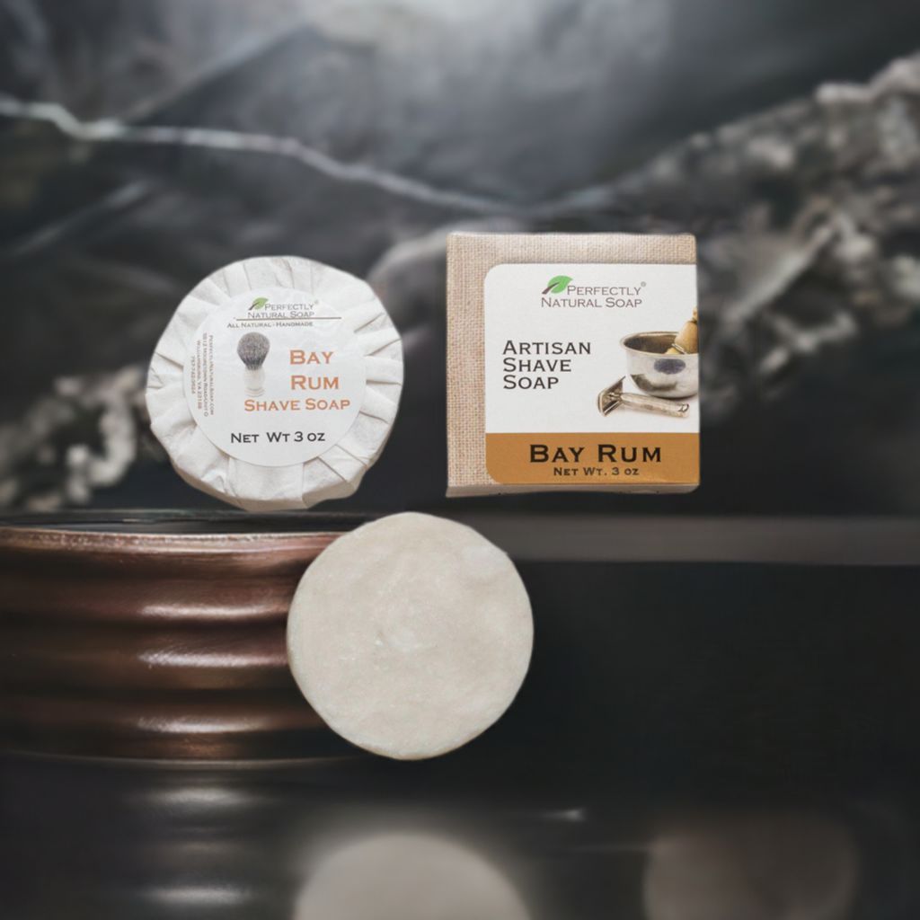 Bay Rum Natural Artisan Shave Soap Puck-Men-Perfectly Natural Soap