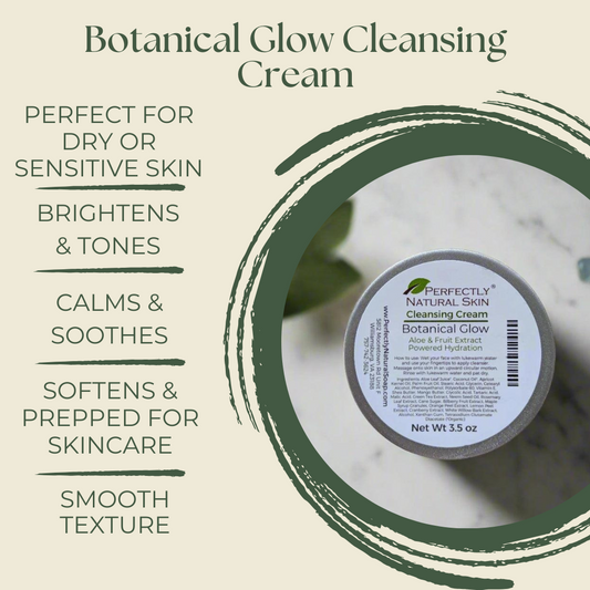 Botanical Glow Cleansing Cream, 3.5 oz-Facial Care-Perfectly Natural Soap
