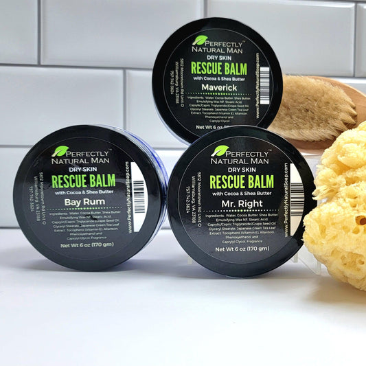 Dry Skin Rescue Balm with Cocoa & Shea Butters- 6 oz (Choice Of Scent)-Body Butter-Perfectly Natural Soap