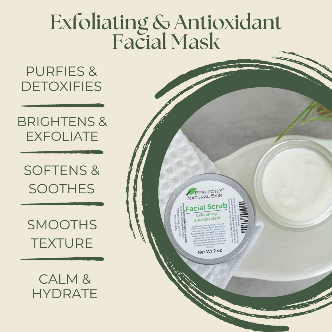 Exfoliating & Antioxidant Natural Facial Scrub, 2 oz (NEW FORMULA)-Facial Care-Perfectly Natural Soap