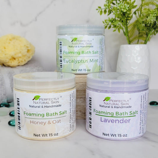 Foaming Bath Salts - Choice of Scent, 15 oz-Bath Soaks-Perfectly Natural Soap