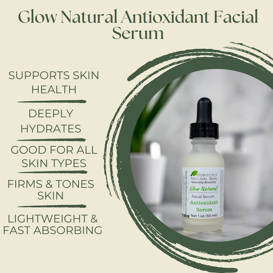 Glow Natural Antioxidant Facial Serum, 1oz-Facial Care-Perfectly Natural Soap