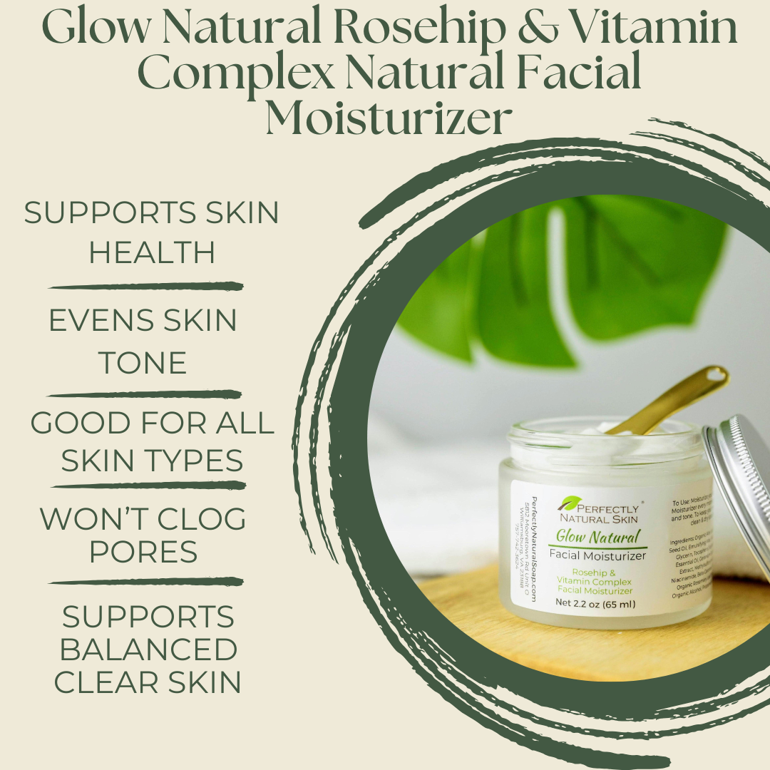 Glow Natural Rosehip & Vitamin Complex Natural Facial Moisturizer-Facial Care-Perfectly Natural Soap