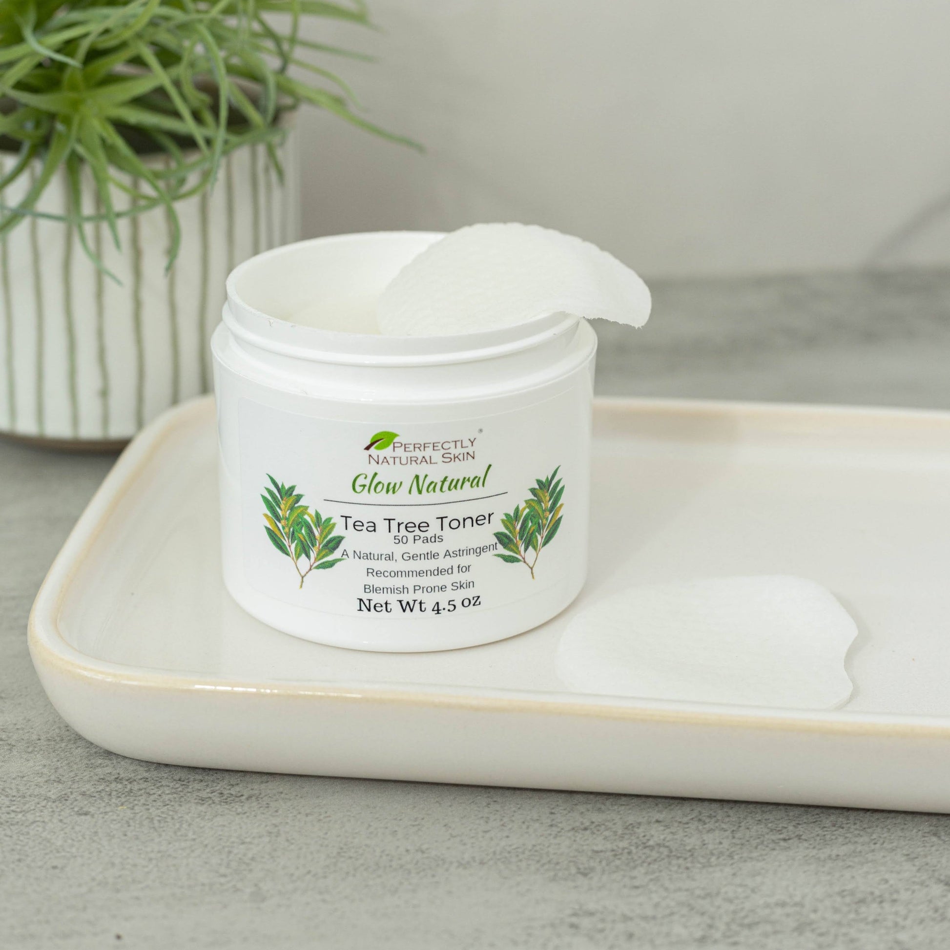 Glow Natural Tea Tree Toner Pads 4.5 oz-Facial Care-Perfectly Natural Soap