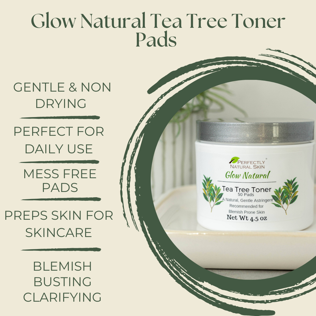 Glow Natural Tea Tree Toner Pads 4.5 oz-Facial Care-Perfectly Natural Soap