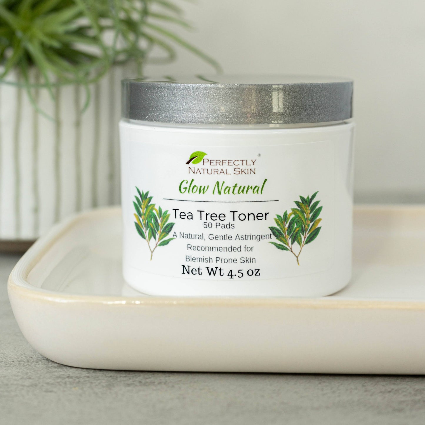 Glow Natural Tea Tree Toner Pads 4.5 oz-Facial Care-Perfectly Natural Soap