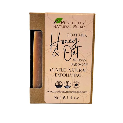 Goat Milk Honey & Oatmeal Handmade Natural Soap Bar, 4 oz-Bar Soap-Perfectly Natural Soap