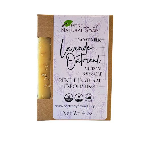 Goat Milk Lavender Oatmeal Handmade Natural Soap Bar, 4 oz-Bar Soap-Perfectly Natural Soap