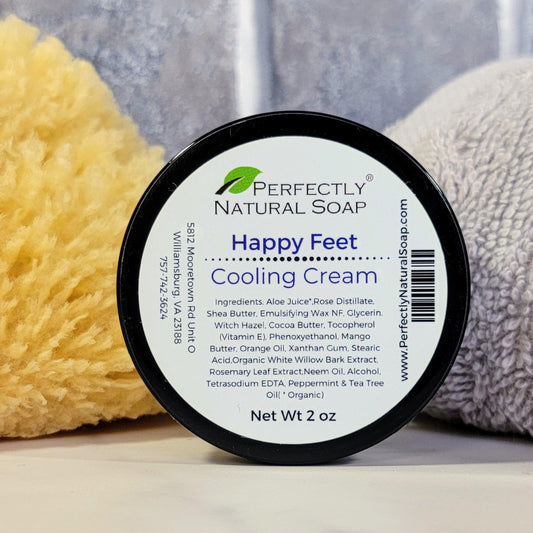Happy Feet Cooling Foot Cream, 2 oz-Hands & Feet-Perfectly Natural Soap